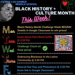 Image of this week\'s events for Black History Month.